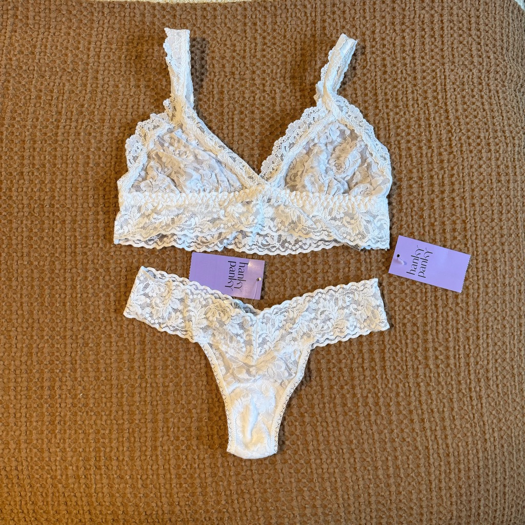 Nwt Hanky Panky Lace Bralette And Panty Set